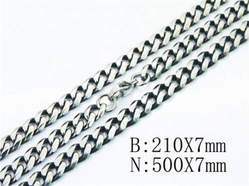 Wholesale Stainless Steel Bracelets & Necklaces Sets - HY40S0375ISL