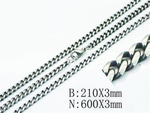 Wholesale Stainless Steel Bracelets & Necklaces Sets - HY40S0344HHK
