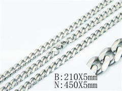 Wholesale Stainless Steel Bracelets & Necklaces Sets - HY40S0354PQ