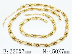 Wholesale Stainless Steel Bracelets & Necklaces Sets - HY70S0710HOR