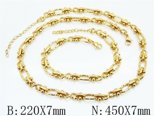 Wholesale Stainless Steel Bracelets & Necklaces Sets - HY70S0710HOR