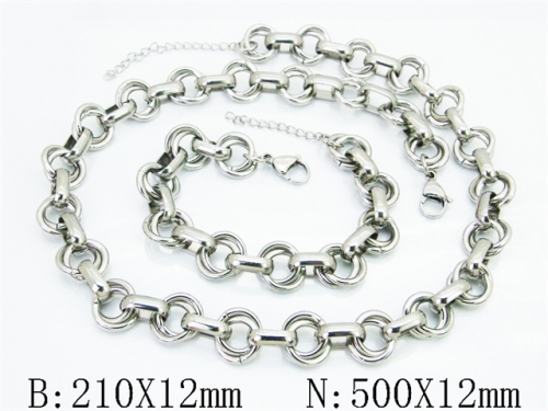 Wholesale Stainless Steel Bracelets & Necklaces Sets - HY70S0711ILB