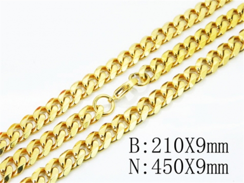 Wholesale Stainless Steel Bracelets & Necklaces Sets - HY40S0394IKL