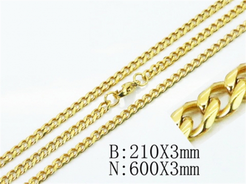 Wholesale Stainless Steel Bracelets & Necklaces Sets - HY40S0349HHK