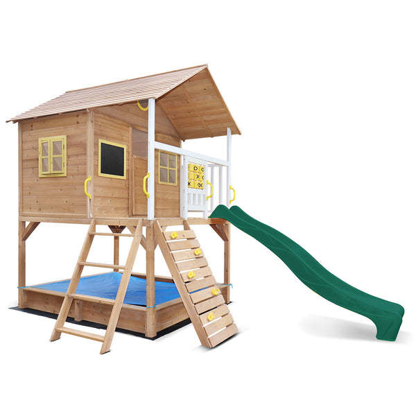 Wooden Cubby House with Slide