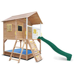 Wooden Cubby House with Slide