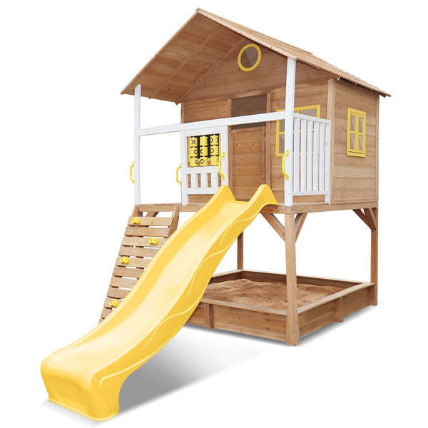Wooden Cubby House with Slide