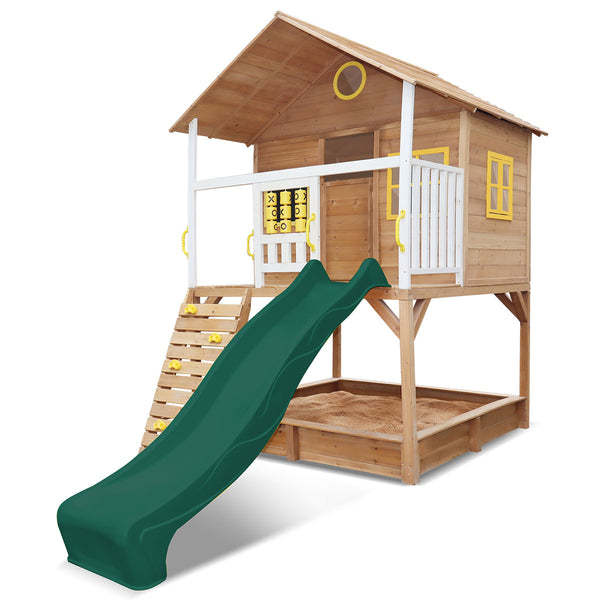 Wooden Cubby House with Slide