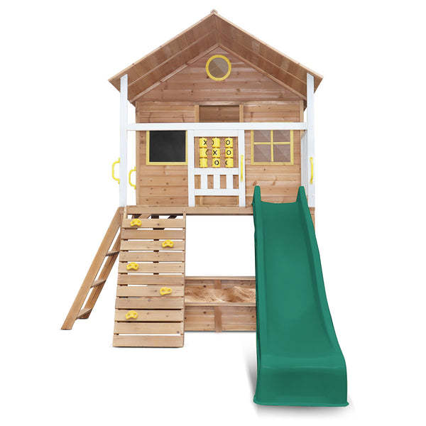 Wooden Cubby House with Slide
