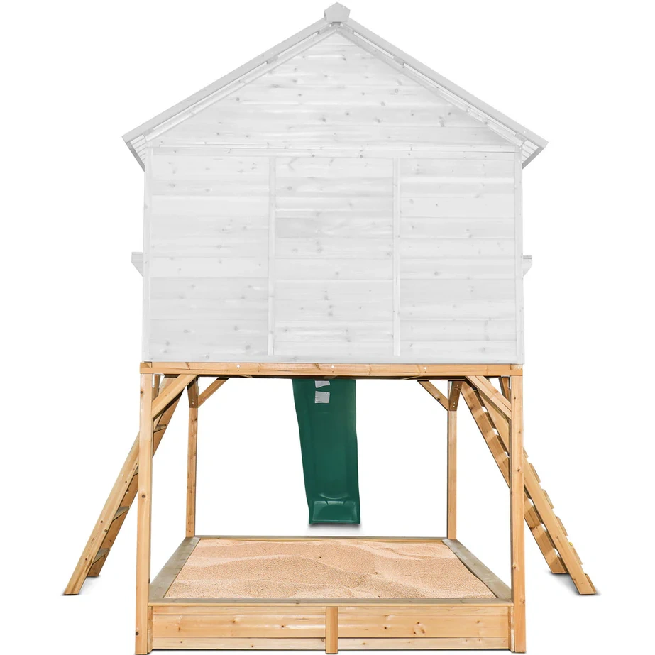 Wooden playhouse (Green Slide)