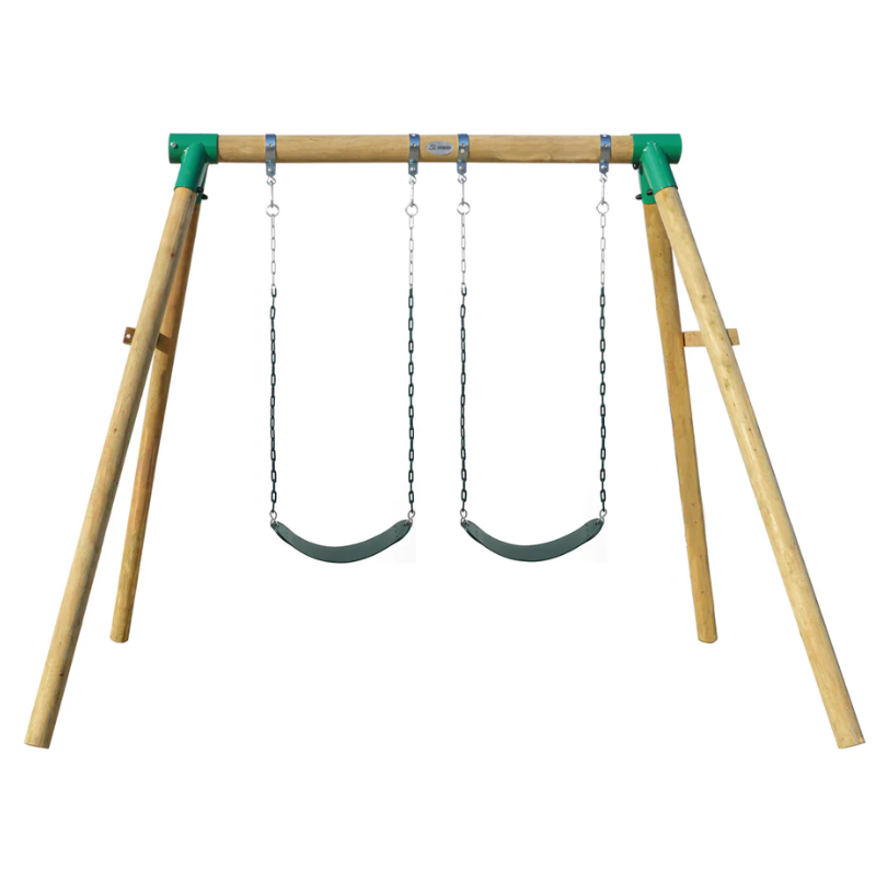 Wooden 3 Double Belt Timber Swing Set