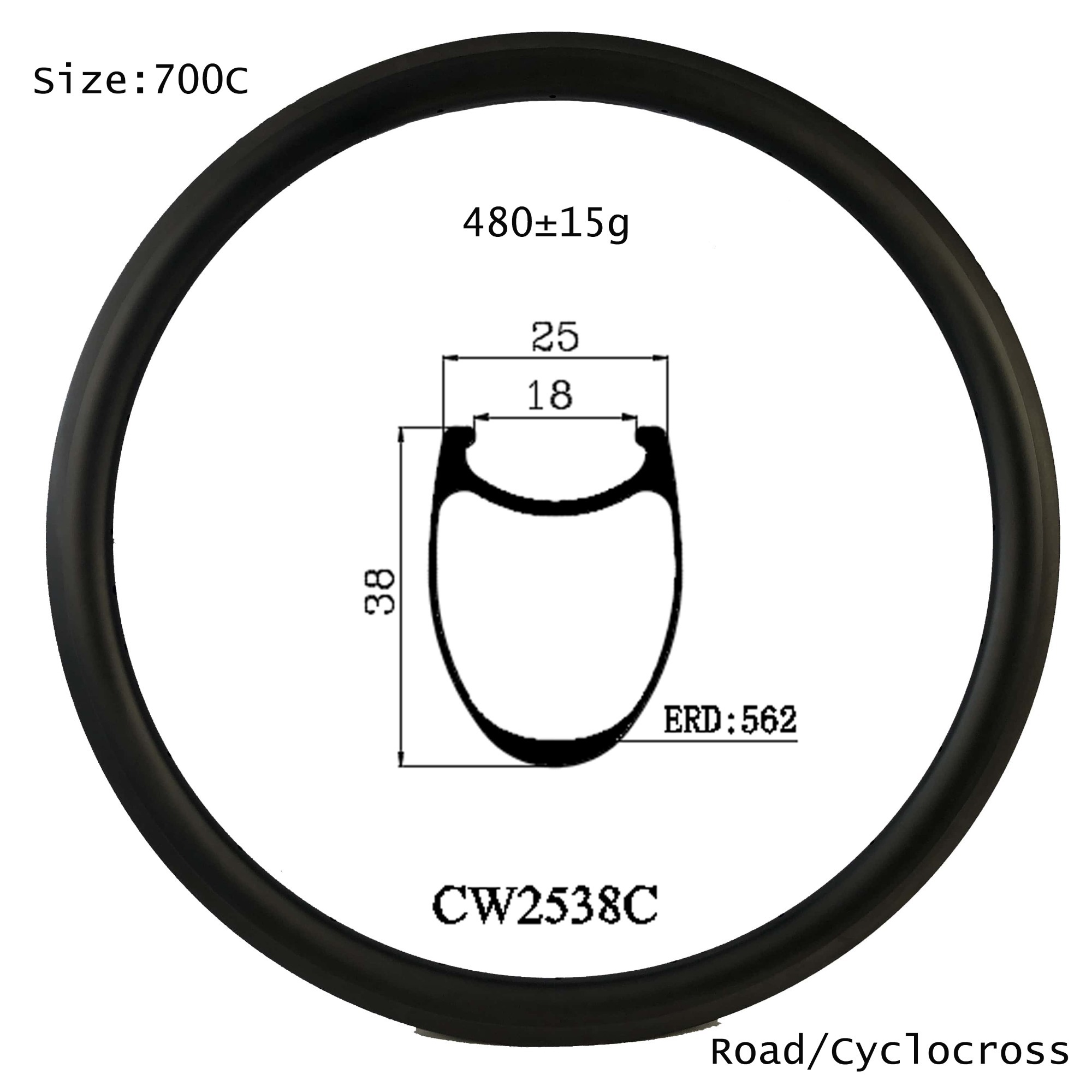 |CW25-38T/C/CT| 700C best road bike wheels tubular/clincher/tubeless tyres V brake/disc brake both custom holes&decals 25mm width 38mm depth