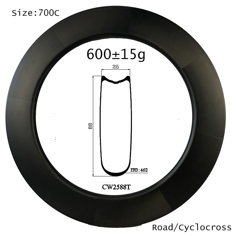 |CW25-88T/C/CT| 700C aero bicycle wheels 25mm width 88mm deep tubular/clincher/tubeless tyres rim brake/disc brake available diy bike rims hot sale