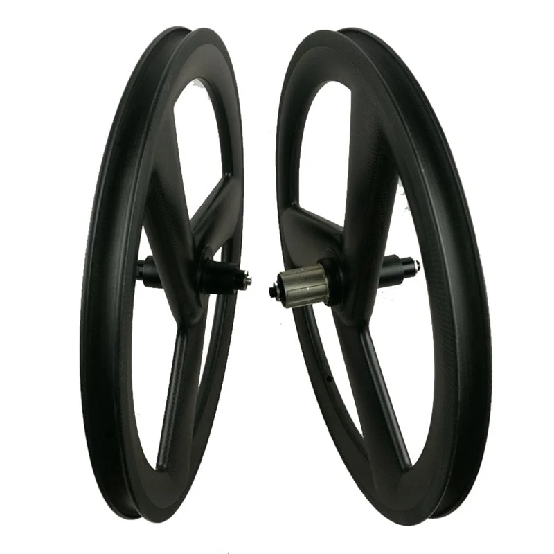 |CW406-25-40C-3S|406 carbon tri spoke bike wheel BMX 20 inch 25mm wide 40mm depth front road rear clincher wheel bicycle tri spokes three folding ride