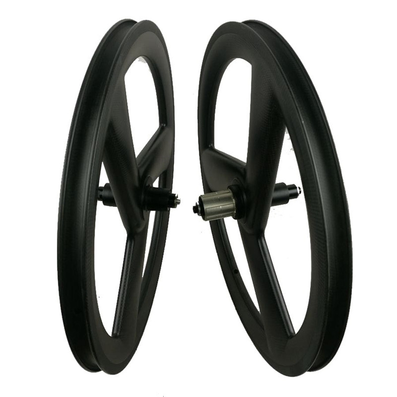 |CW406-25-40C-3S|406 carbon tri spoke bike wheel BMX 20 inch 25mm wide 40mm depth front road rear clincher wheel bicycle tri spokes three folding ride