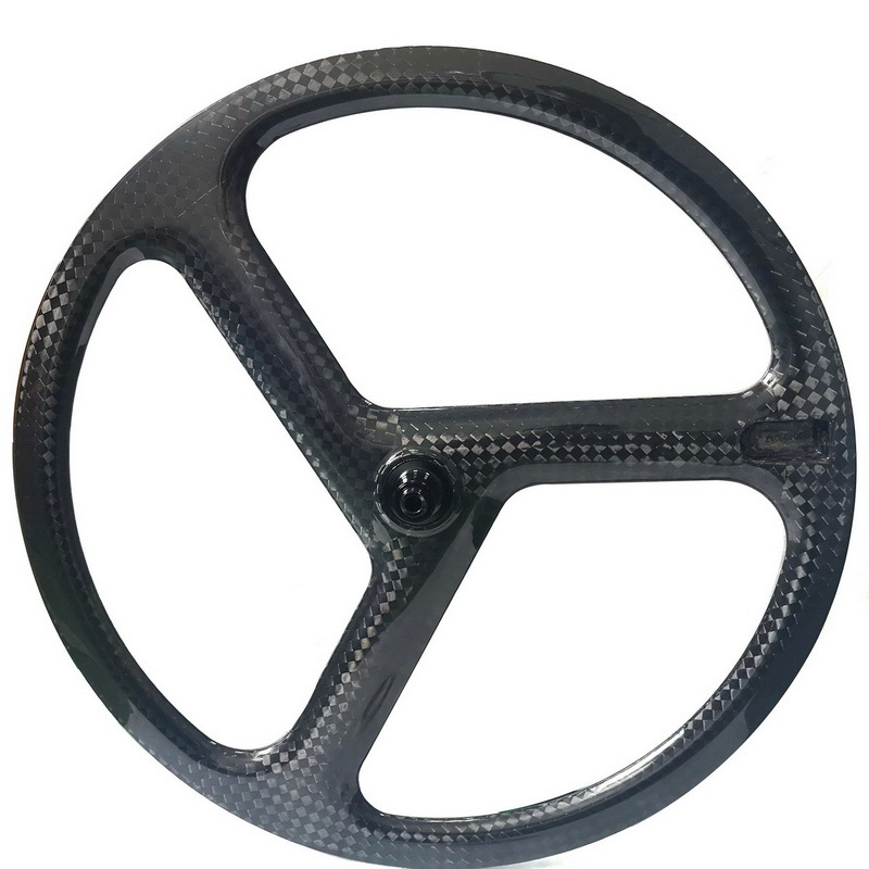 |CW23-40C| carbon tri spoke bike wheel 23mm wide 40mm depth clincher tire front rear wheel V brake/disc brake road racing/track fixed gear wheelset