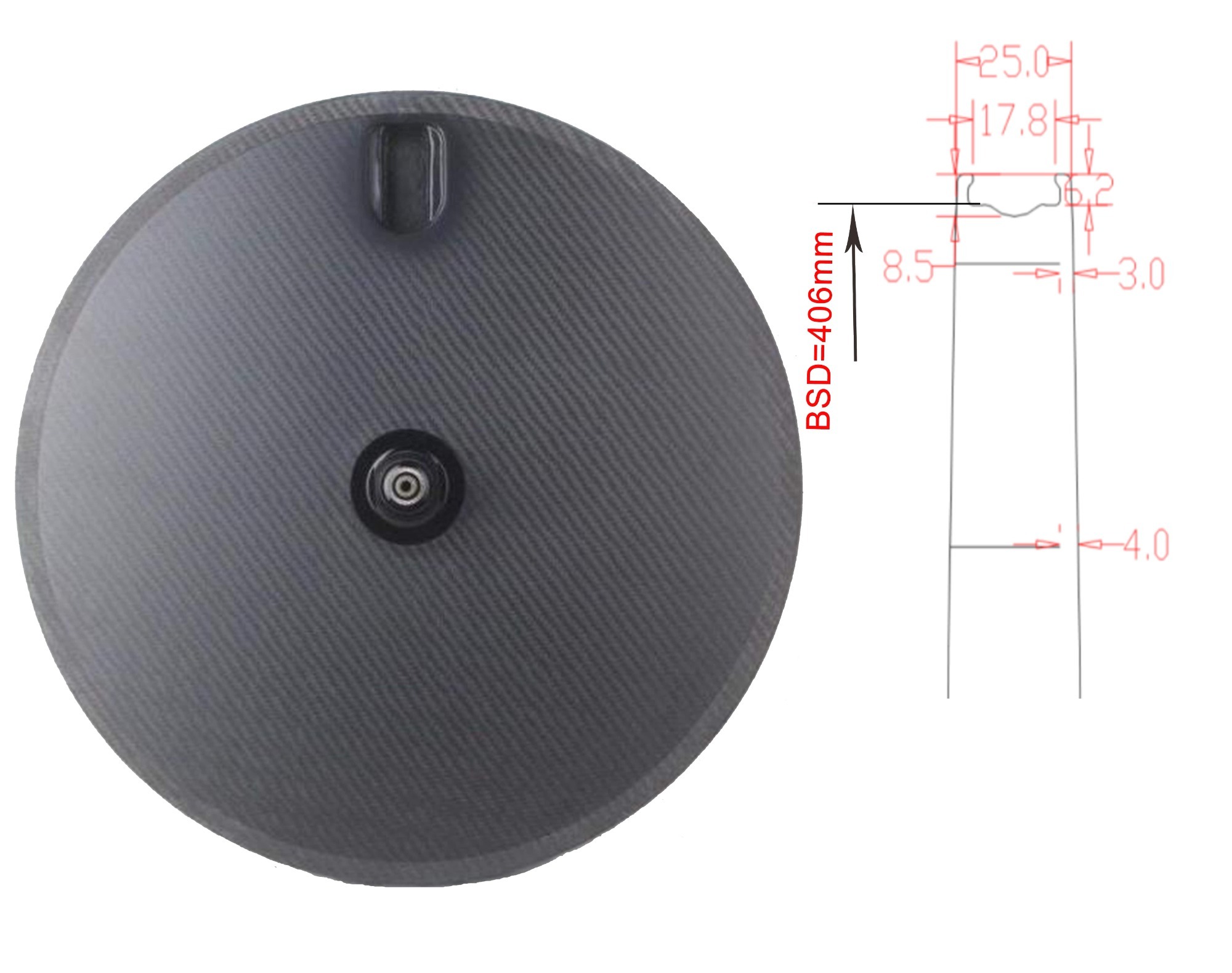 |CW406-25-D-CT|406 carbon disc bike wheel 25mm wide air material PMI clincher tubeless tire 20er for road/track bike one-piece model V brake/Disc brak