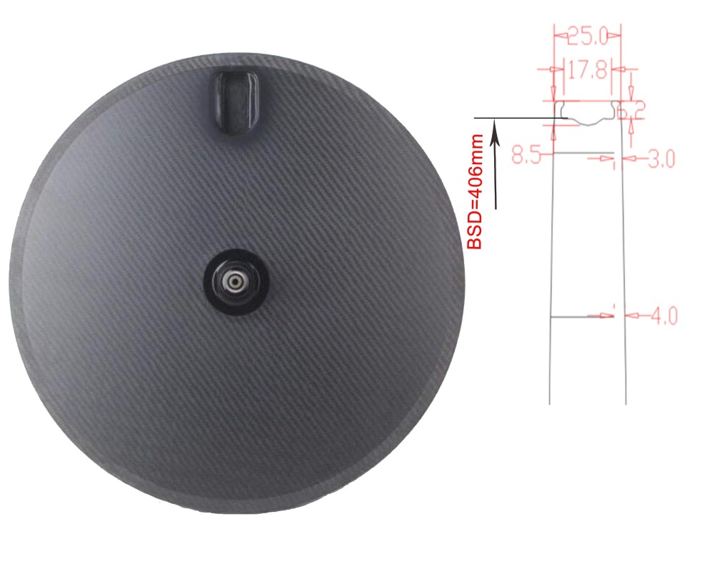 |CW406-25-D-CT|406 carbon disc bike wheel 25mm wide air material PMI clincher tubeless tire 20er for road/track bike one-piece model V brake/Disc brak