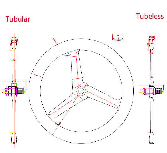 |CW27-69/T/CT-3S|carbon tri spoke bike wheel 27mm wide front 700C road rear bicycle 3 spokes fixed gear track bike tubular/tubeless V/disc brake