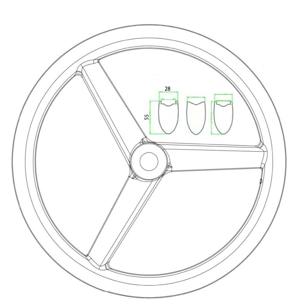 |CW28-55/T/CT-3S|carbon tri spoke bike wheel 28X55mm rear bicycle 3 spokes road/fixed gear track bike tubular/clincher/tubeless V/disc brake
