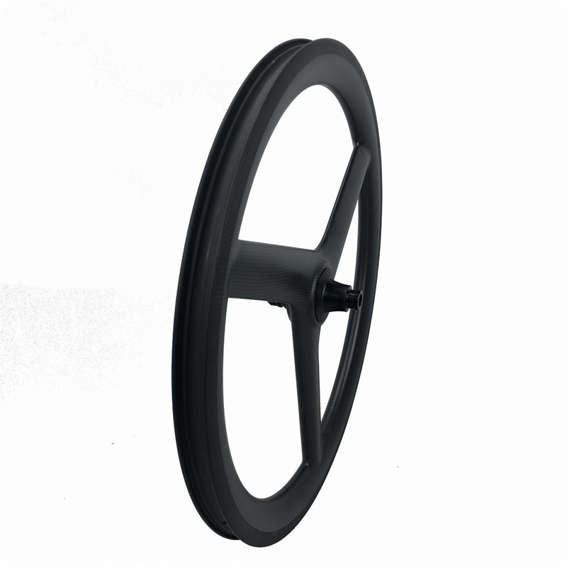 |CW451-26-38C-3S|451 carbon tri spoke bike wheel BMX 20 inch 26mm wide 38mm depth front road rear clincher tubeless tires folding wheelset
