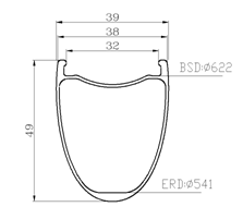 CW 38MM WIDTH and 49mm depth clincher tubeless rims