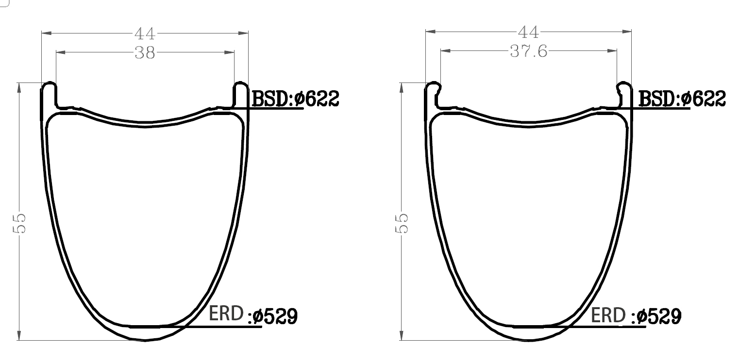 |CW44-40/45/50/55/60/65CT/HT| gravel bike rims 44mm width 45mm 50mm 55mm 60mm 65mm depth carbon bike rims 430g~500g width strong wheels