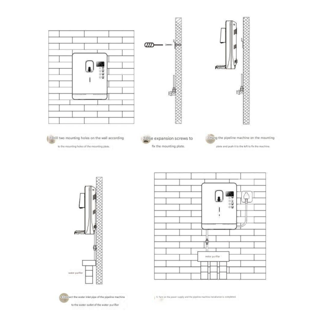Wall-mounted Pipeline Water Dispenser Cooler Direct Drinking