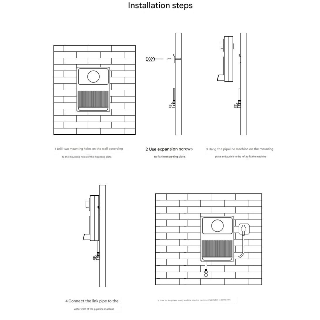 Wall-mounted Pipeline Water Dispenser Cooler Direct Drinking
