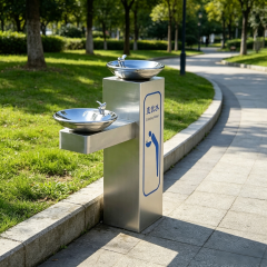 TD-2-2 Series Public Floor-Standing Drinking Water Fountain / Outdoor Stainless Steel Water Dispenser