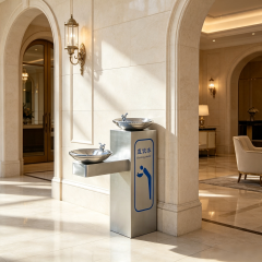 TD-2-2 Series Public Floor-Standing Drinking Water Fountain / Outdoor Stainless Steel Water Dispenser