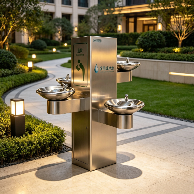 TD-4 Series Public Floor-Standing Drinking Water Fountain | Outdoor Stainless Steel Water Dispenser