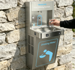 TB-1 Series Split Wall-Mounted Outdoor Public Drinking Fountain, Stainless Steel Touchless Infrared Sensor Water Dispenser