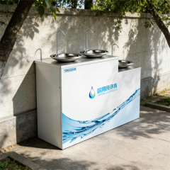 TD2-3 Series 3-Tier Outdoor Public Drinking Fountain, Standard Municipal Stainless Steel Water Dispenser with Built-in RO System