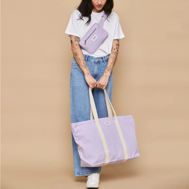 Lilac Denim Bag Practical Large Jean Tote Bag