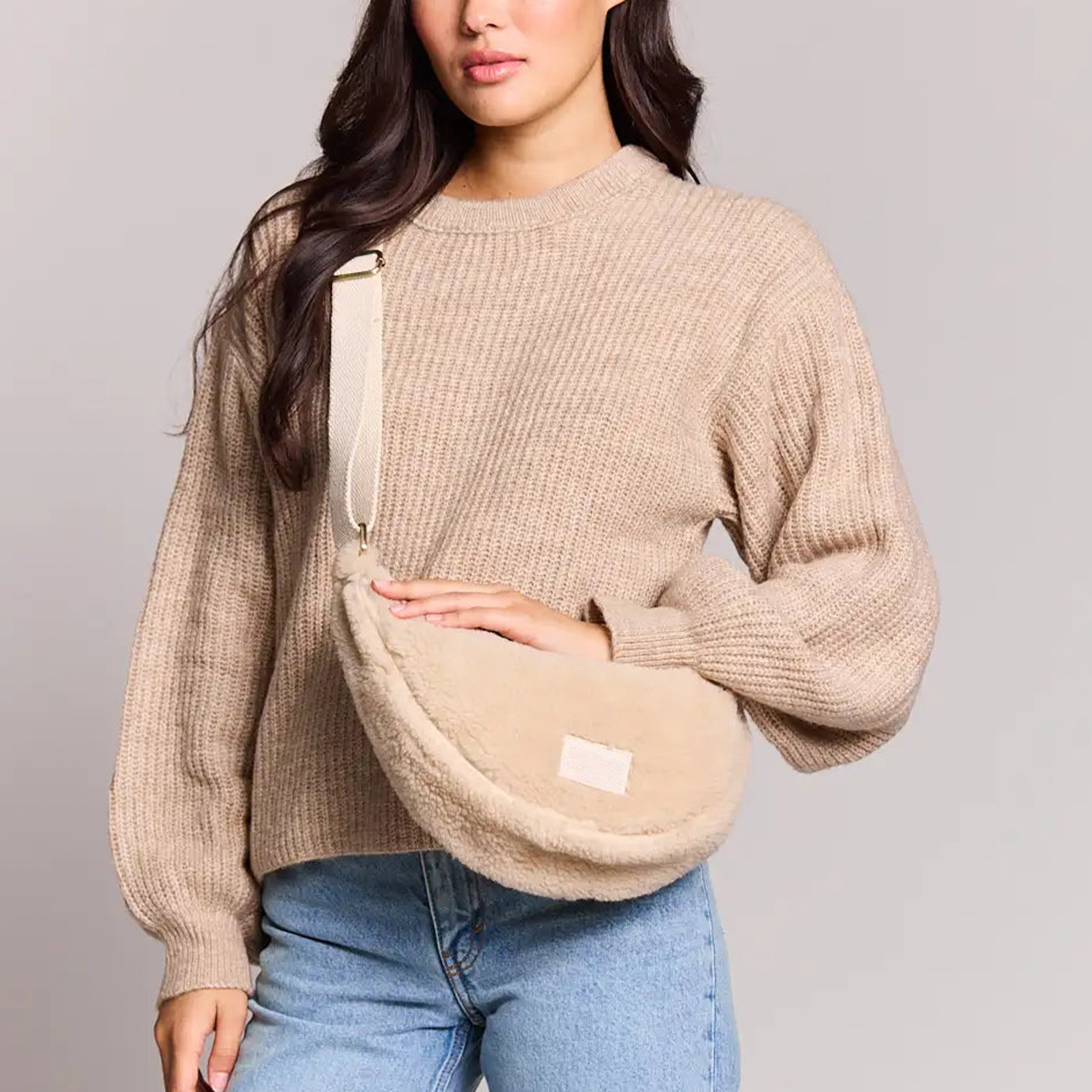 Shoulder Funny Pack Half Moon Bag With Zipped Pocket