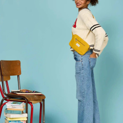 Nordic Look Rectangular Fanny Waist Pack With Front Back Zipped Pockets