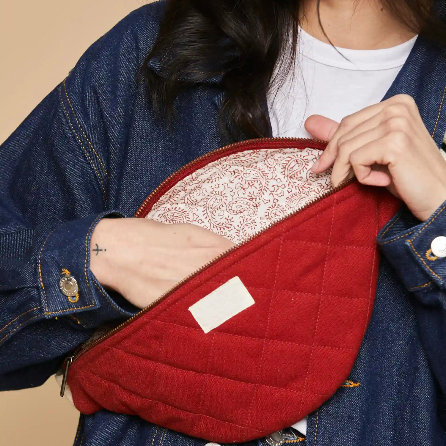 Fashion Belt Bag Quilted Fanny Pack Cotton Wadding