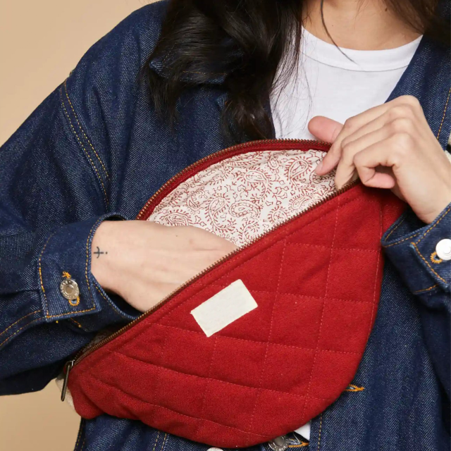 Fashion Belt Bag Quilted Fanny Pack Cotton Wadding