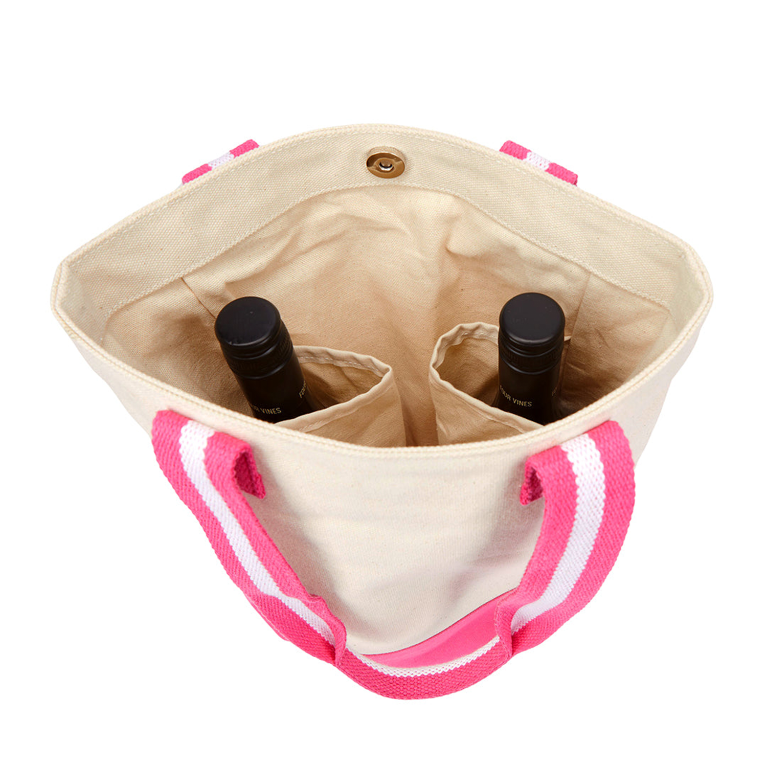 Fashion Canvas Wine Tote Interior Wine Pockets Suitable For Beach Party