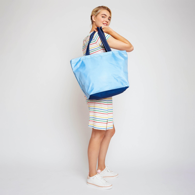Surfside Water Resistant Lightweight Tote Contrast Stripes Bright Color Outlook