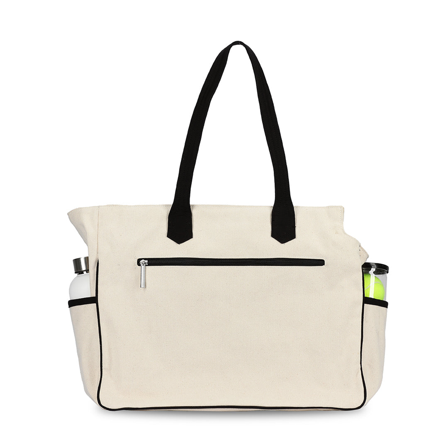 Canvas Tote Bag Fit All Court Tennis Pickleball Bag Interior Racquet Pocket Custom Embroidery
