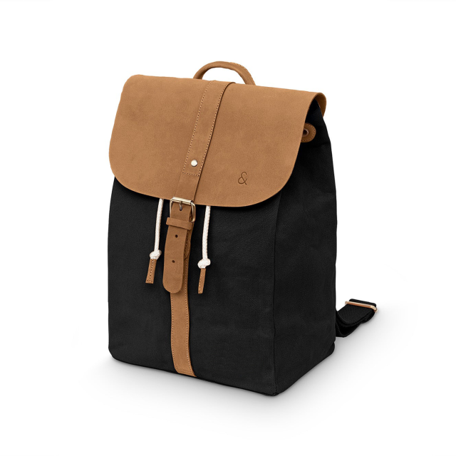 Minimalistic Design Unisex Backpack Waxed Canvas Durable Bags 13L