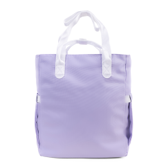 Lavender Casual Tote Bag Recycled Fabric Front Pockets With Zipper Umbrella Pocket