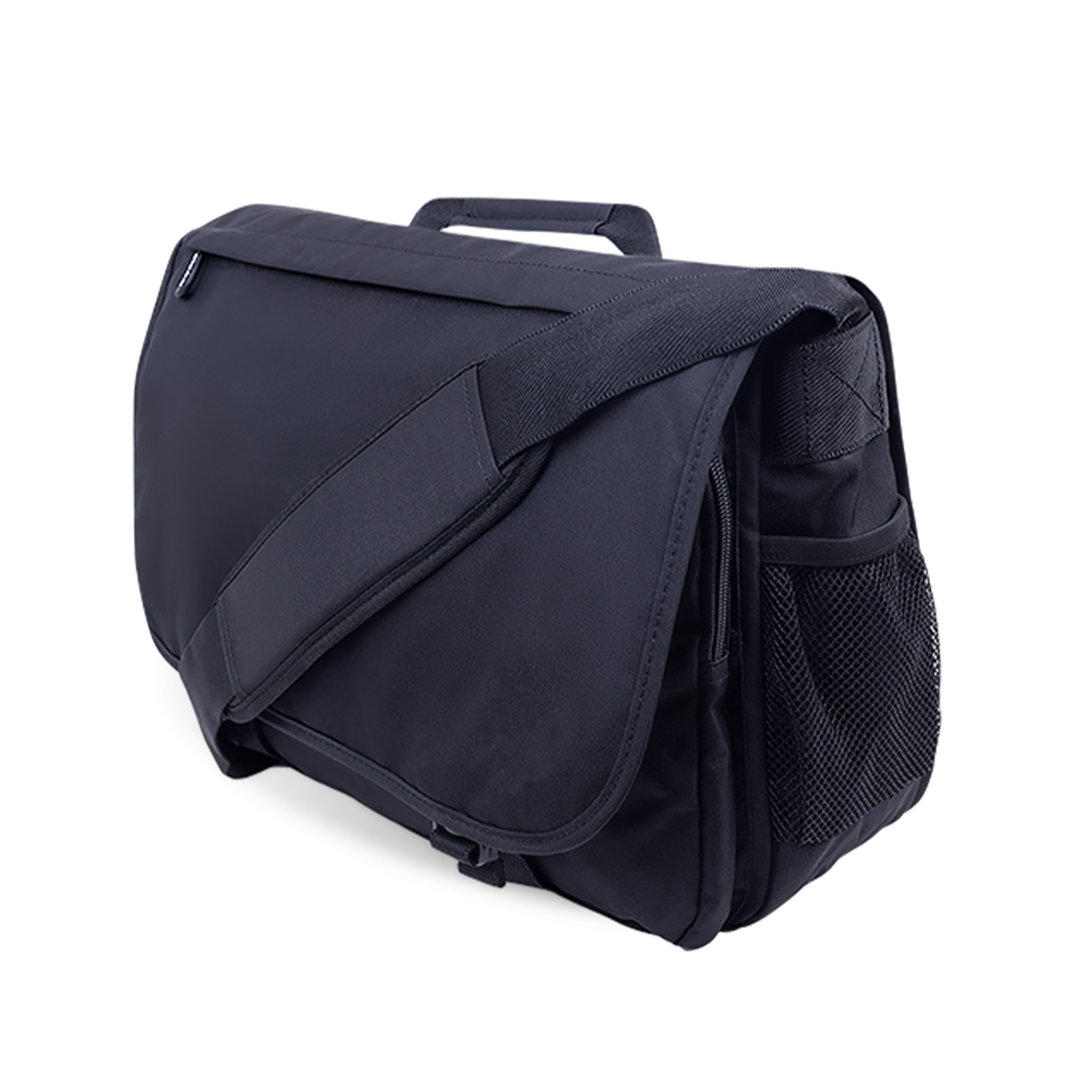 Mens Compact Laptop Messenger Bag Cell Phone Water Bottle Pocket Water Resistant 600D Polyester