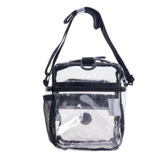 Women Crossbody Bag in Clear Fabric Girls On-the-go Lifestyle Adjustable Shoulder Strap