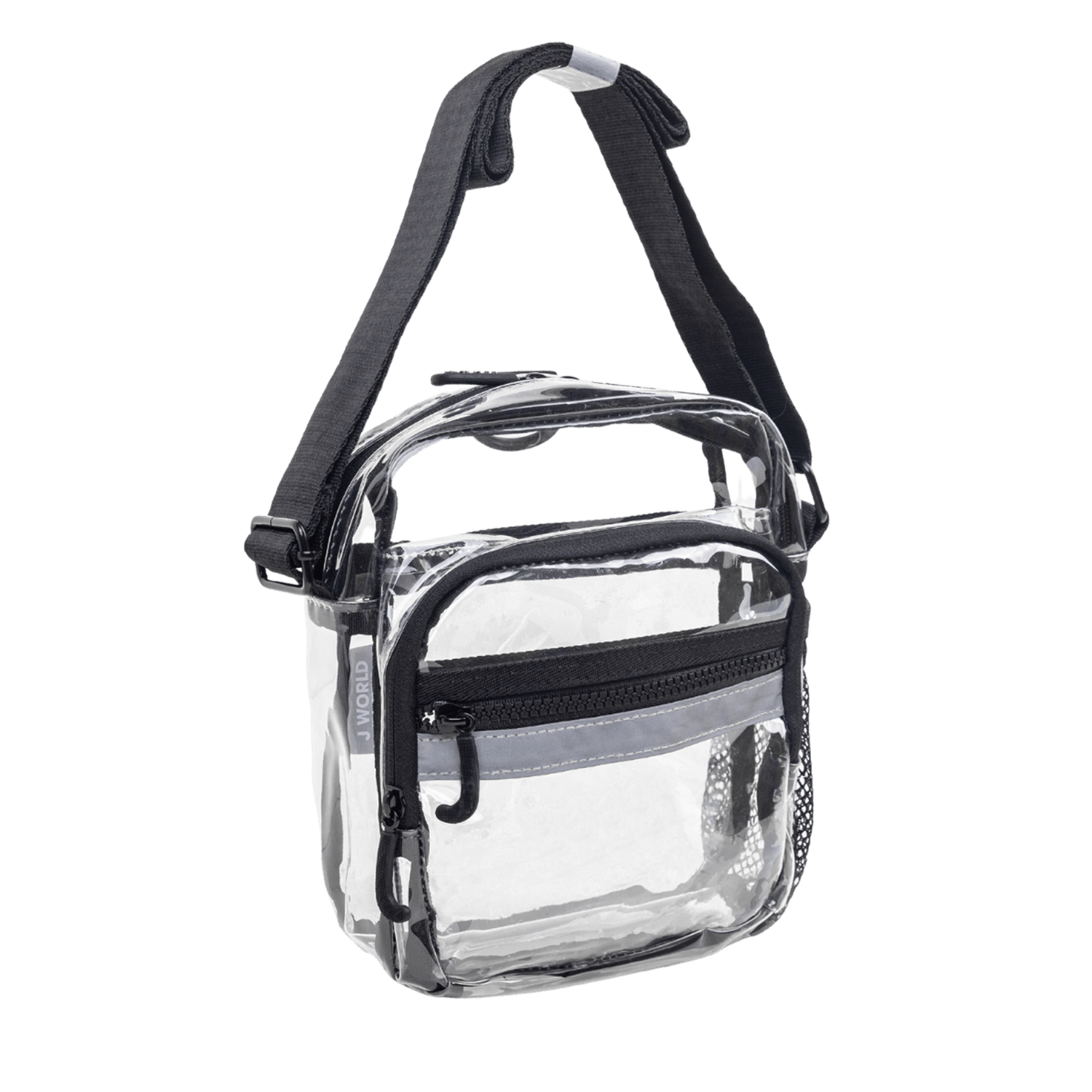 Women Crossbody Bag in Clear Fabric Girls On-the-go Lifestyle Adjustable Shoulder Strap