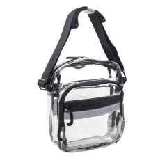 Women Crossbody Bag in Clear Fabric Girls On-the-go Lifestyle Adjustable Shoulder Strap