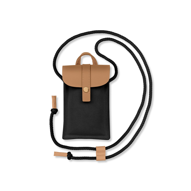 Minimalistic Design Crossbody Unisex Phone Bag Waxed Canvas Nano Bag Stylish Contrast Color
