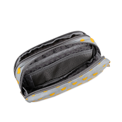 Double Compartment Pencil Case in Candy Buttons Two Separate Zipped Compartments